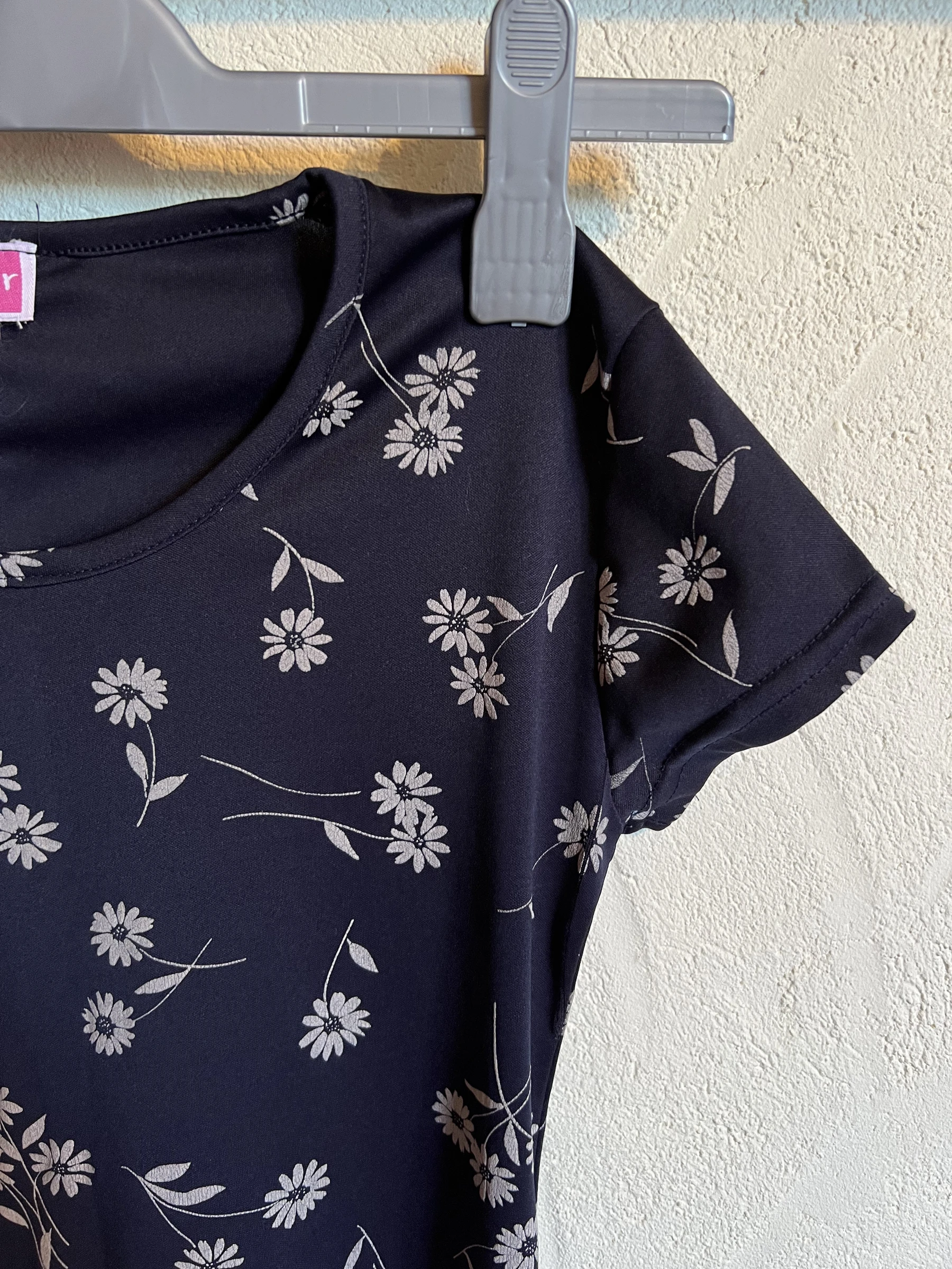 🌼 Vintage Jennyfer navy blue floral dress – size 36 – straight cut – photo 4